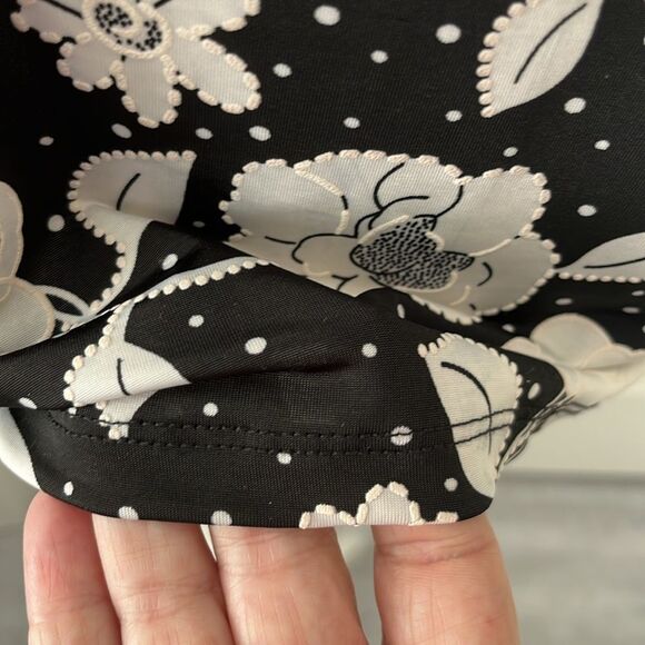 Shannon Ford New York Black with Raised White Floral Design On or Off Shoulder - Picture 3 of 8